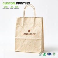 Sac en papier lilas imprimé sur mesure avec motif floral et poignée en corde torsadée pour l'emballage de vente au détail en salon et boutique, vente en gros