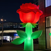 Grande fleur gonflable géante personnalisée avec lumières en PVC pour décorations et promotions de fêtes à thème