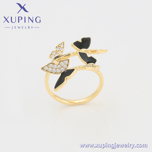 A00895427 Xuping gioielli squisita farfalla di alta qualità anello aperto da donna in oro 14 carati anello di protezione ambientale anello di rame - Product Image 2