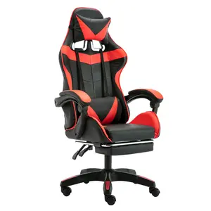 Самый дешевый офисный игровой стул с дополнительной подставкой для ног