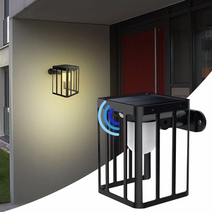 Lampes solaires murales d'extérieur avec détecteur de mouvement sans fil, 3 modes d'éclairage, étanches, pour porche, patio, clôture, lampe de sécurité - Product Image 2