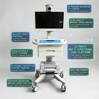 Chariot médical mobile économique Meden M6 pour hôpital, garantie 3 ans, support de moniteur unique, support de caméra, tiroir, plateau à papier