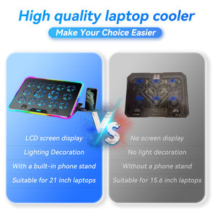 <span class=keywords><strong>Refroidisseur</strong></span> d'ordinateur <span class=keywords><strong>portable</strong></span> RGB avec écran LCD, en aluminium et plastique, avec <span class=keywords><strong>13</strong></span> ventilateurs, 2 ports USB, jusqu'à 17 <span class=keywords><strong>pouces</strong></span> - Product Image 3