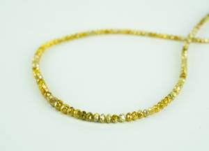 Cadena de cuentas facetadas de diamante amarillo de 2-3 mm, cuentas de diamante amarillo natural, cadena de 15 pulgadas - Product Image 3