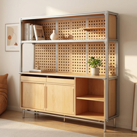 Meuble de rangement en bois de bouleau de qualité marine, commode à tiroirs, unité d'étagères DIY, vitrine de café, multifonctionnel, décoratif, rétro
