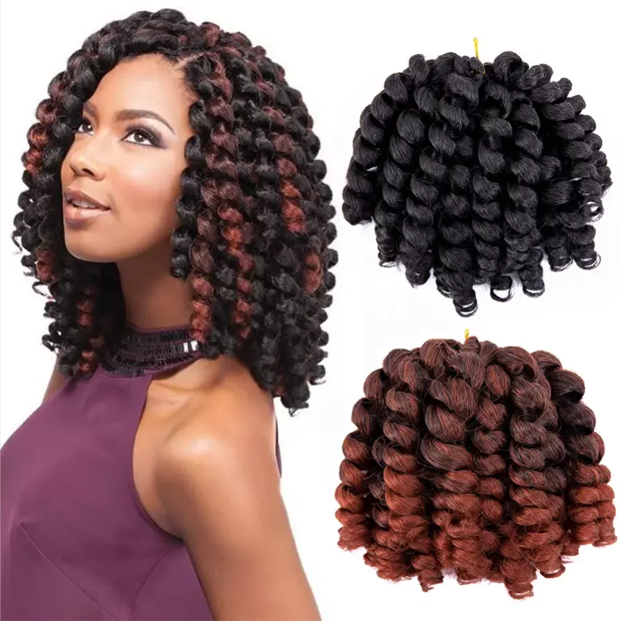 Extensions de cheveux synthétiques bouclées au crochet avec cheveux bouclés, prix de gros