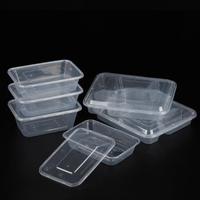 Récipient alimentaire jetable en plastique rectangulaire scellé de 750/1000 ml Récipient alimentaire jetable rectangulaire de différentes tailles avec couvercle