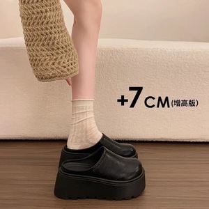 2026 New Summer Women's Closed Toe shoes for Outdoor Wear Thick Platform Height Increasing Beach <b>Slides</b> for Petite Figures - Product Image 4