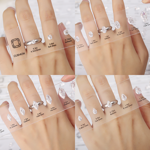 10 formes 90 tailles tableau de référence glace pilée coupe 0.3ct à 5ct tableau de comparaison de zircone cubique outils diamantés - Product Image 2