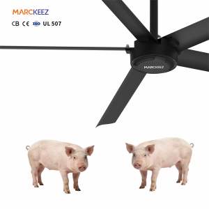 Ventilateur HVLS PMSM 10 pieds (3 m) pour l'élevage laitier, ventilateur de refroidissement pour ferme laitière, ventilateur à grand volume d'air pour l'étable du bétail - Product Image 1