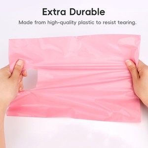 Sacs cabas en plastique personnalisés à poignée découpée, ouverts en dessus, pour <span class=keywords><strong>t</strong></span>-shirts professionnels, sacs cadeaux noirs pour le shopping - Product Image 4