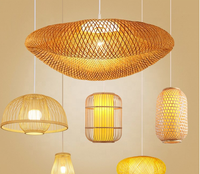 Lampe suspendue en osier faite à la main lustre en rotin lanterne en bois décoration de mariage, lampe de table en bambou
