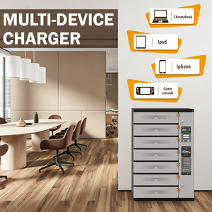 ตู้ชาร์จ USB-C แบบติดผนัง 7 ช่องสำหรับ iPad แท็บเล็ต ชาร์จเร็ว 65W PD กล่องเก็บของโลหะสำหรับโรงเรียน ห้องเรียน - Product Image 2