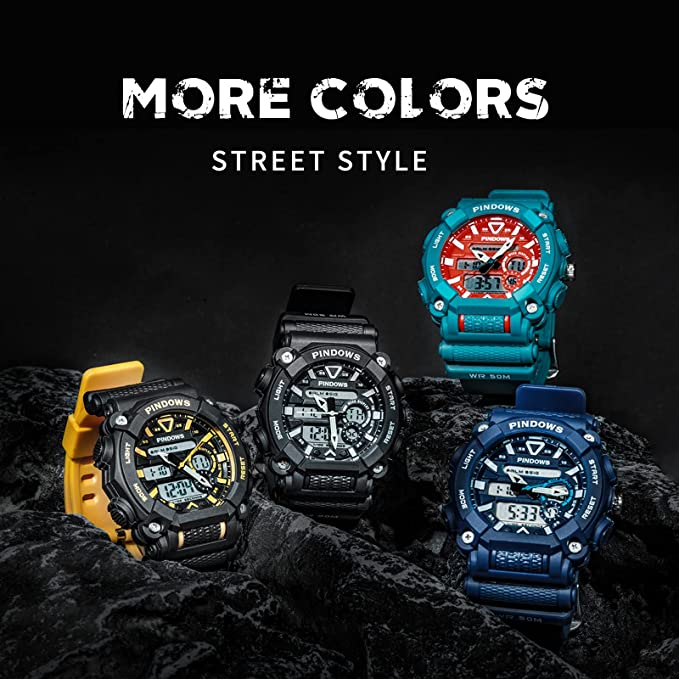 Orologio Uomo PINDOWS Cronografo Multifunzione Al Quarzo – Impermeabile 30m, Cinturino In Nylon, Regalo