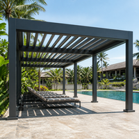 Jiake Motorisierte Pergola mit Wasserdichten Aluminium-Lamellen und Dachrinne für Resort-Pool-Terrassen und Gartenprojekte nach Maß
