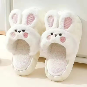 Fashion Women Anti Slippery <b>Slippers</b> for Winter Cotton Kawaii Rabbit <b>Slippers</b> New Thick Bottom <b>Slippers</b> - Product Image 3
