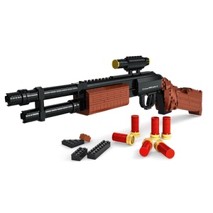Doe-Het-Zelf-Assemblage Simuleert Model Shotgun M870 Machinepistool Mp4 Bouwblokkenset Speelgoed Militaire Wapenserie Bakstenen Speelgoed (Zakpakket) - Product Image 1