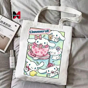 Anime Sanrio Kitty Melodie Waterdicht Collegegeld Tas Cinnamoroll Kuromi Dubbellaags Draagtas Art Pack Boodschappentas Geschenken