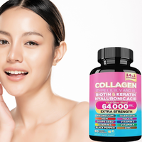 Paquet de marque privée capsules de collagène soutien nutritionnel 14 en 1 supplément pour la peau des articulations des cheveux et des ongles avec des pépins de raisin
