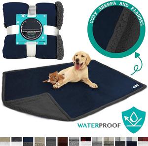 Waterproof <strong>Dog</strong> Blanket for Bed Couch <strong>Sofa</strong> <strong>Cover</strong> for Large <strong>Dogs</strong> Sherpa Fleece Pet Blanket Reversible Microfiber - Product Image 2
