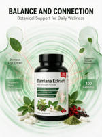 TERSEDIA Damiana 10:1 Extract - 600 mg Per Sajian - Ukuran Sajian: 2 Kapsul - 50 Sajian Per Botol