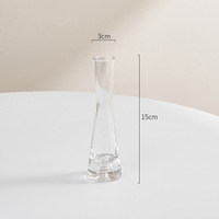 Vases à fleurs modernes en verre de style nordique pour la décoration intérieure, élégants vases à fleurs transparents et fins à tige unique pour les centres de table de mariage
