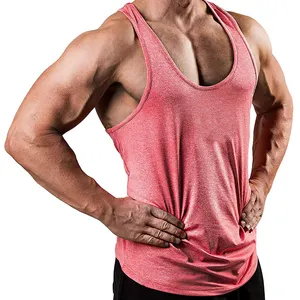 Kualitas tinggi kustom Logo Premium Gym otot latihan katun tanpa lengan T Shirt Gym bernapas olahraga pria Tank Top