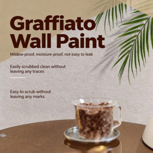 Peinture murale Graffiato, peinture murale intérieure, revêtement liquide acrylique respectueux de l'environnement, imperméable, anti-moisissure - Product Image 1