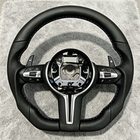 Volant sport en cuir noir plat M Sport adapté aux BMW F10 F30 F31 F32 F20 E90 E87 E92 X6 E71 X5 E70 F15 F16