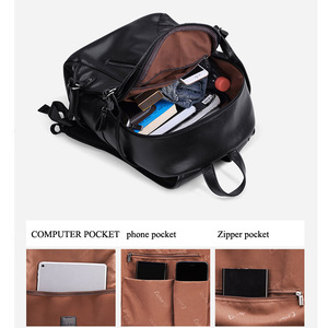 30% off Drop Shipping 2019 Hotsale Man USB Charging Pu <strong>Leather</strong> <strong>Laptop</strong> <strong>Backpack</strong> with Earphone Hole - Product Image 5