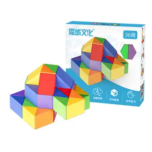 厂家批发彩虹色3d益智玩具魔术扭转折叠拼图立方体