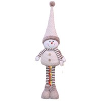 Adornos Navideños de Reno, Figuras de Tela Tejida Elástica con Diseño de Dibujos Animados, Decoraciones a Rayas para Escaparates