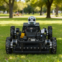 Pabrik Outlet tahan lama tugas berat bensin bertenaga robot pemotong rumput dengan kontrol ban karet untuk Orchard Garden