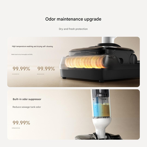 Aspirateur laveur sans fil anti-emmêlement Xiao mi 4 pour sols, nettoyage humide et sec, avec brosse à rouleaux autonettoyante pour la maison - Product Image 5