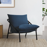 Fauteuil personnalisé multicolore moderne et confortable avec structure en métal Canapé simple Longe Fauteuils surdimensionnés de salon d'hôtel pour le salon