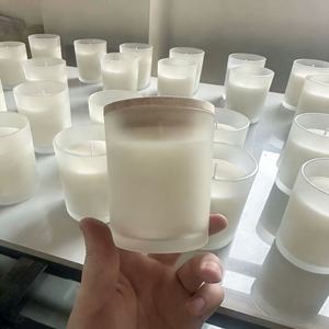 Venta al por Mayor de Frascos de Vidrio Hechos a Mano con Tapa de Corcho, Frascos de Vidrio Esmerilado para Velas de Cera de Soja de 8oz, Velas Aromáticas de Marca Privada para el Día del Padre - Product Image 2