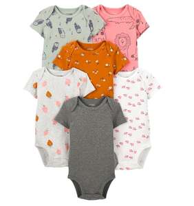 Combinaison unisexe neutre en matière de genre pour garçons et filles, body à manches courtes, lot de 6, combinaison pour bébé, vêtements pour enfants - Product Image 1