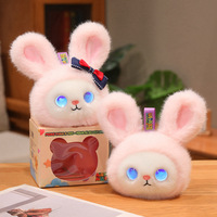 Peluche interactive interactive avec fonction vocale, adorable lapin compagnon apaisant avec veilleuse douce et lumineuse, cadeau éducatif pour enfants
