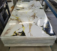Feuille de marbre UV haute brillance, feuille décorative en PVC, panneau mural en PVC imperméable pour l'amélioration de l'habitat