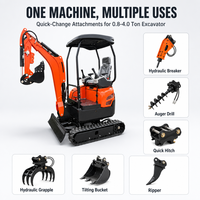 Excavator Mini 2,5 Ton Euro 5 CE, Kabin Tertutup & Sasis yang Dapat Diperpanjang, untuk Infrastruktur Perkotaan yang Sempit dan Renovasi Komunitas
