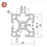 Profilé en aluminium extrudé industriel noir 4040 -3,0 mm, aluminium robuste 40 mm * 40 mm, matériau pour support de réservoir de poissons, établi, cadre