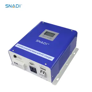 SNADI UPS 인버터 1000W 1KVA 12V 24V 그리드 태양 토로이드 변압기 순수 사인파 인버터 충전기