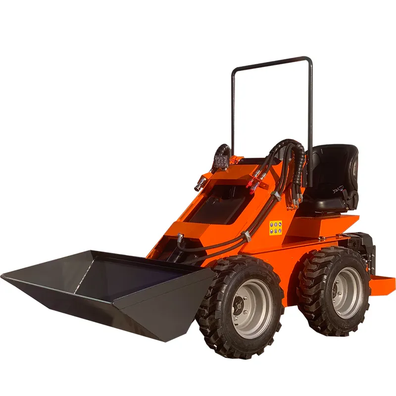 Mini articulado roda carregadeira gramado trator mini front-end skid steer carregador