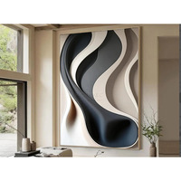 Panel Dinding 3D Dekoratif Berwarna-warni dengan Tekstur Ukiran Mesin CNC MDF Modern