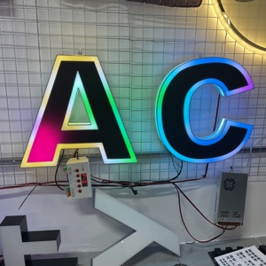 Tùy chỉnh quảng cáo chiếu sáng RGB marquee kênh 3D hoạt hình từ ánh sáng lên chữ số signage tùy chỉnh LED Tường cửa hàng dấu hiệu - Product Image 4