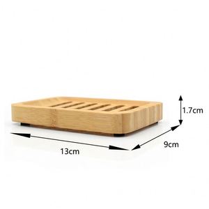 Hot Sale Natural Square Wood <b>Tray</b> Handmade Bamboo Soap Dish Holder for <b>Shower</b> - Product Image 2