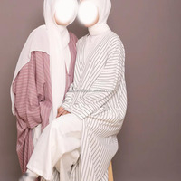 Robe Abaya Longue Willson 2026 à Manches Longues et Fente Haute Musulmane Pudique Femme Tenue Élégante Vêtements Islamiques pour Toutes Saisons