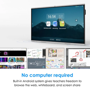 กระดานไวท์บอร์ดแบบอินเตอร์แอคทีฟหน้าจอสัมผัสเพื่อการศึกษา65นิ้วแบบโต้ตอบทั้งหมดในหนึ่งชิ้นรองรับปากกาและนิ้วมือสัมผัสหลายรูปแบบ - Product Image 5