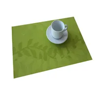 बुना Placemats उच्च गुणवत्ता पत्ती के आकार का हस्तनिर्मित Tablemats Placemat थोक प्लास्टिक पत्ती परमवीर चक्र सामग्री Vinyl ग्रीन टेबल चटाई