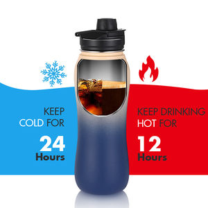 Nouvelle bouteille d'eau isolée en forme de <span class=keywords><strong>gourde</strong></span> 24oz à Double paroi en acier inoxydable 304, flacon sous vide - Product Image 5